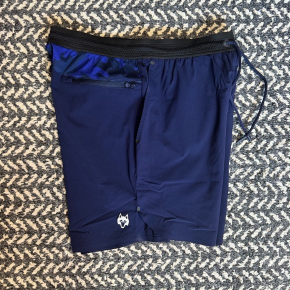 Greyson Running Wolf Shorts in Maltese Blue - Picture 3 of 5